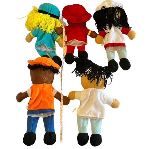 5 Plush Hand Puppets Police, Firefighter, Dentist, Doctor, Construction Worker - Picture 2 of 3